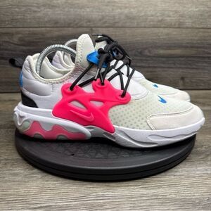 Nike React Presto Running Shoes White Blue Pink BQ4002-101 Size 7Y /  Women 8.5